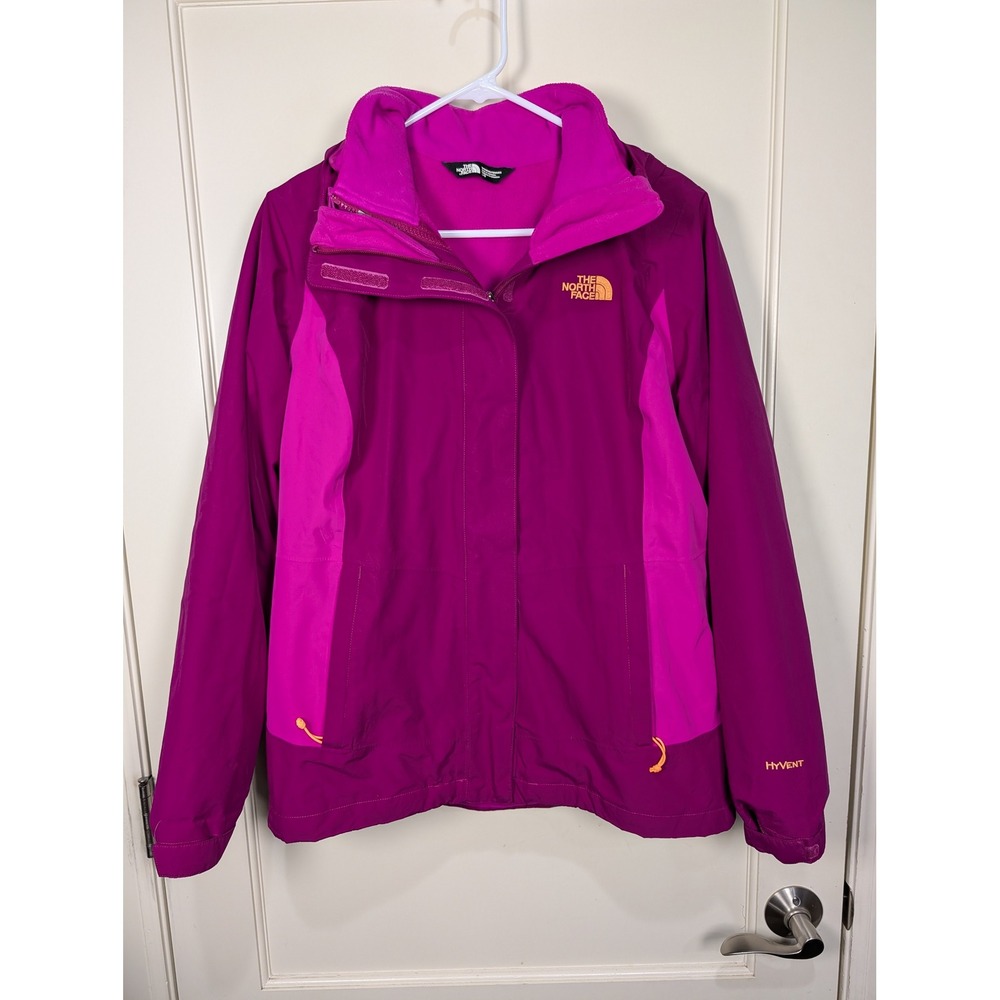 The North Face HyVent 3-in-1 Jacket Womens Large Purple Waterproof Winter